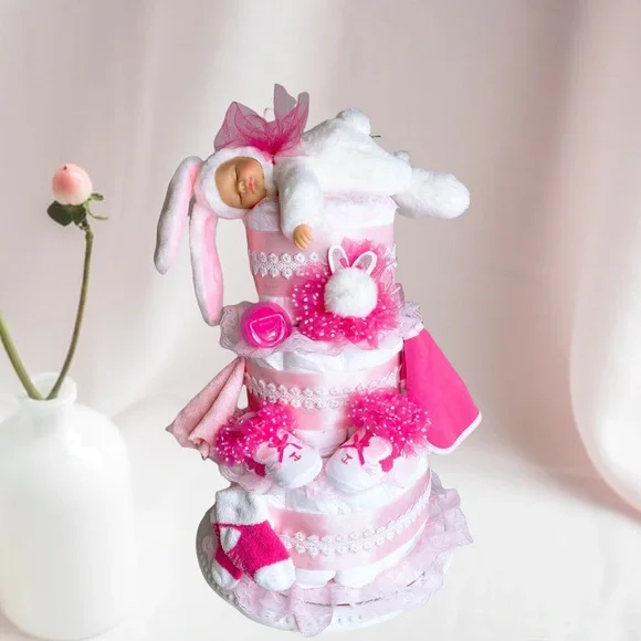 Bunny Diaper Cake, Easter Diaper Cake
